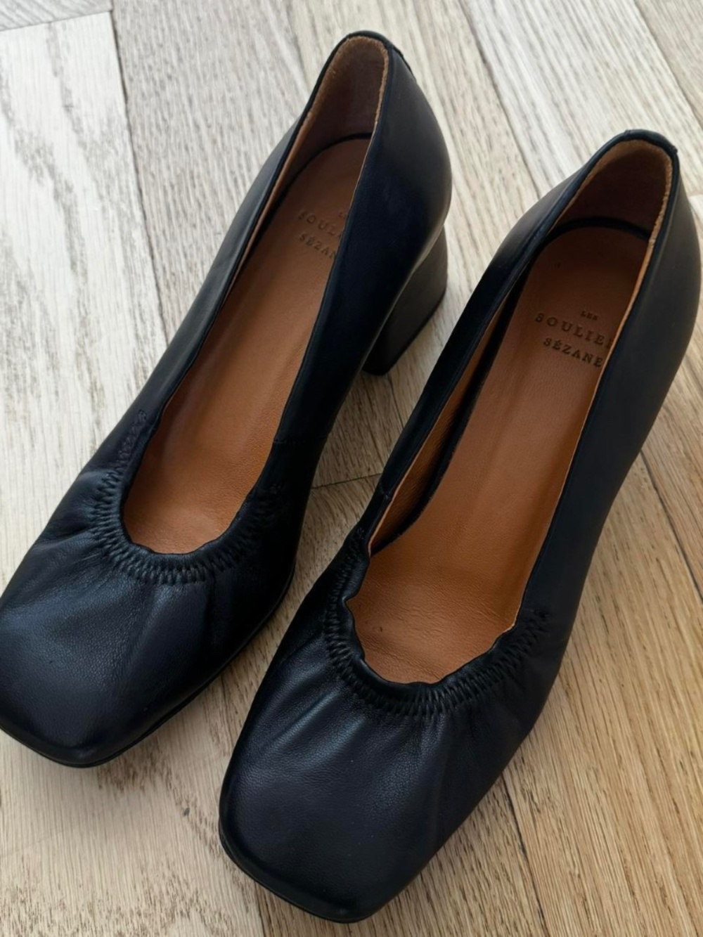 Sézane leather MARTINA HEEL PUMPS
